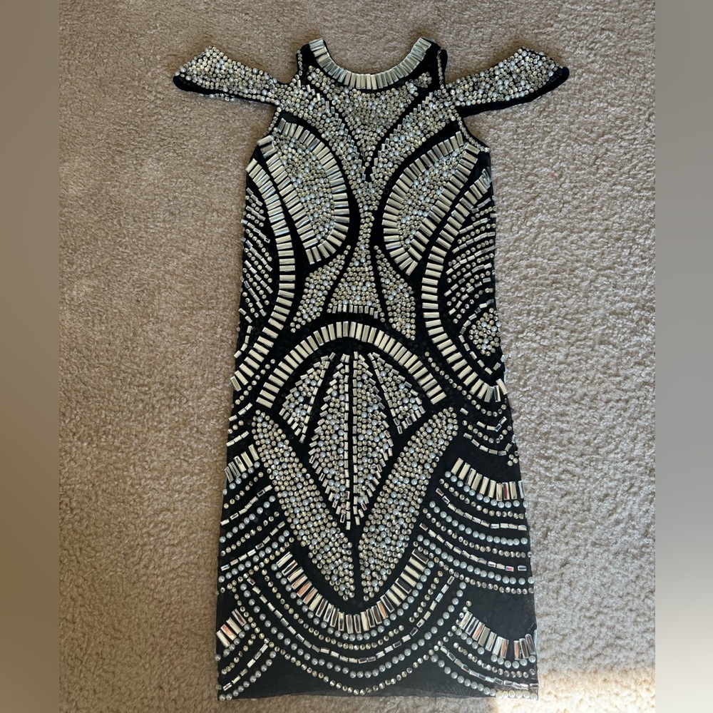 Hand-made, Head turning blinged out body-con dress !